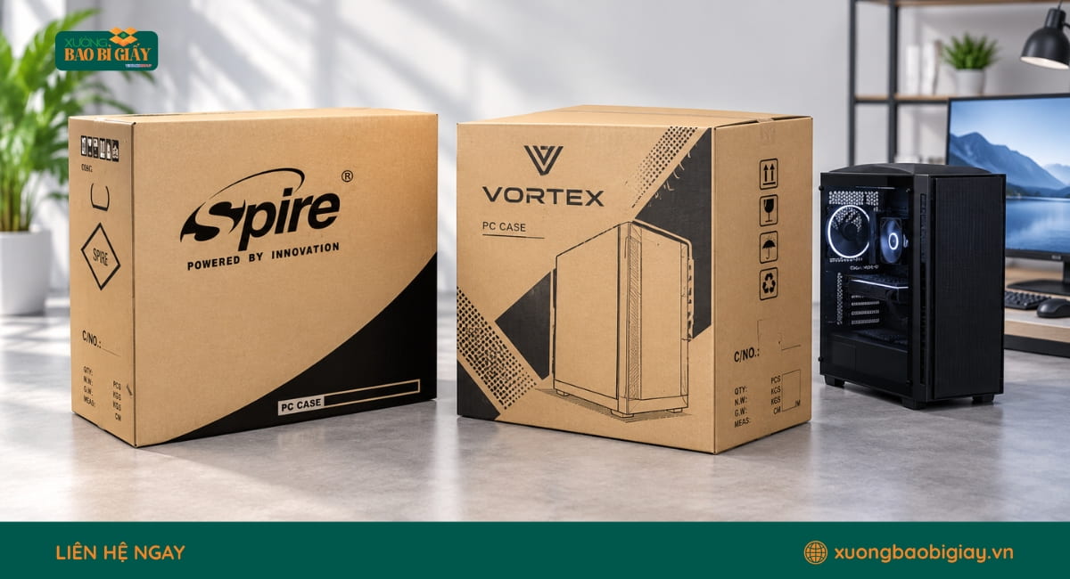 Thùng carton đựng case máy tính bảo vệ thiết bị an toàn