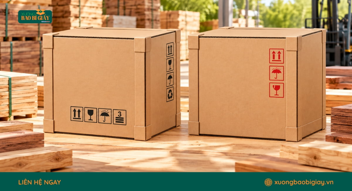 Thùng carton kích thước lớn dùng đóng gói ván gỗ và tấm gỗ xuất khẩu