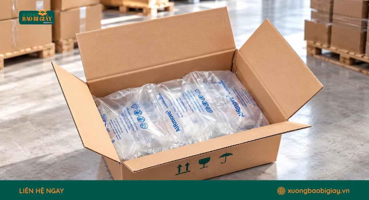 Mẫu thùng carton lớn đối khẩu với bốn cánh nắp gấp khép kín