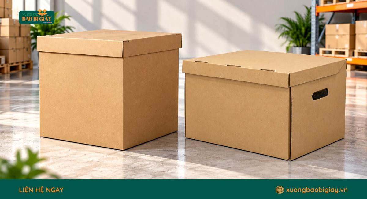 Thùng carton cỡ lớn dùng đóng gói quần áo và vật dụng khi chuyển nhà