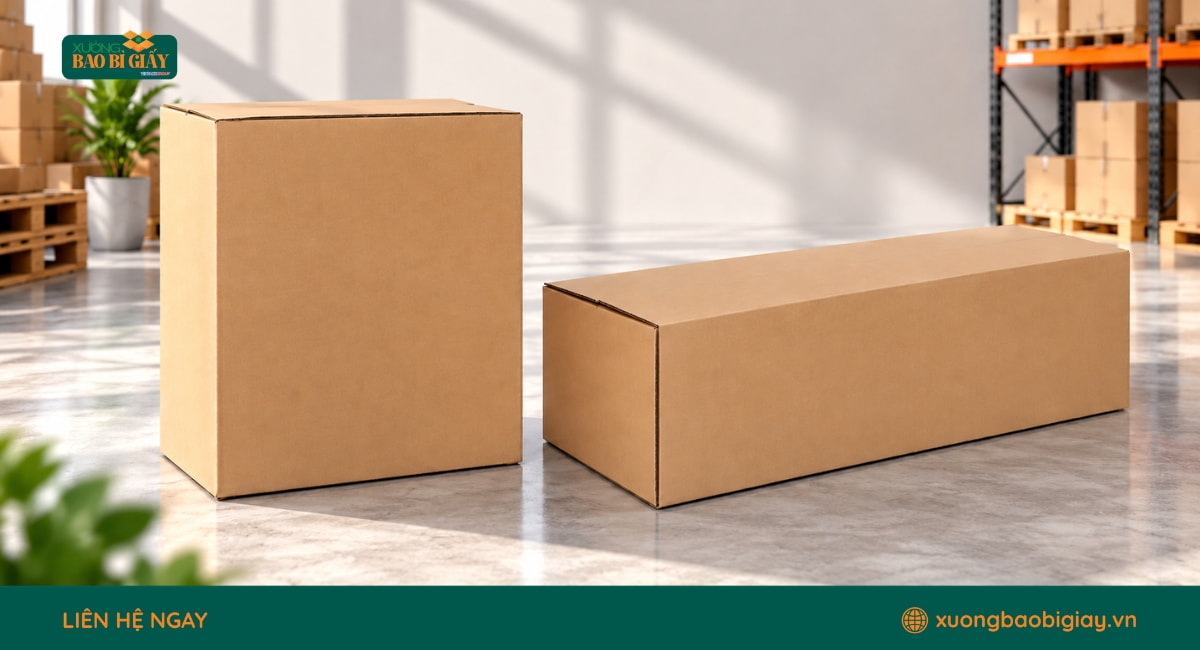 Thùng carton lớn phục vụ đóng gói và vận chuyển hàng may mặc