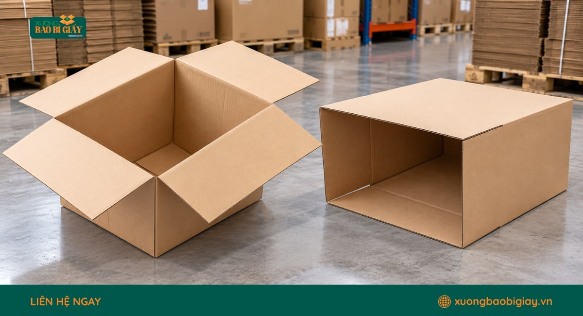 Thùng carton nhỏ đối khẩu chắc chắn khi đóng gói hàng hóa