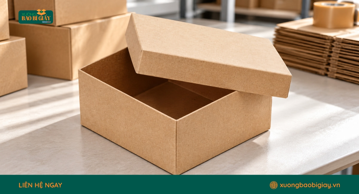 Thùng carton nhỏ nắp âm dương đóng mở tiện lợi