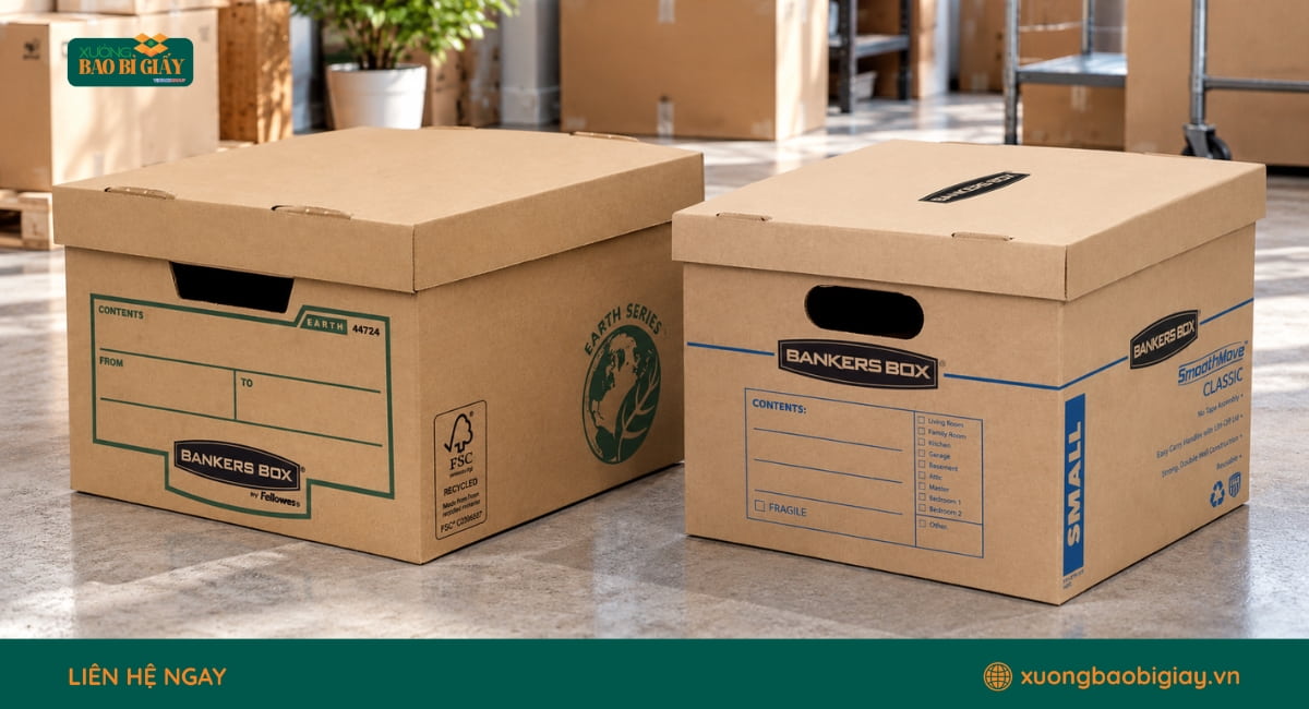 Mẫu thùng carton size lớn có thiết kế nắp rời thuận tiện đóng mở