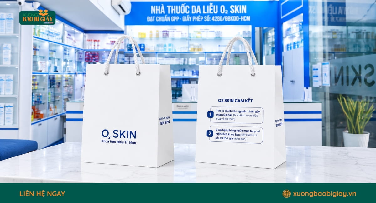 Dự Án Túi Giấy Ivory O2 Skin Cho Phòng Khám Da Liễu
