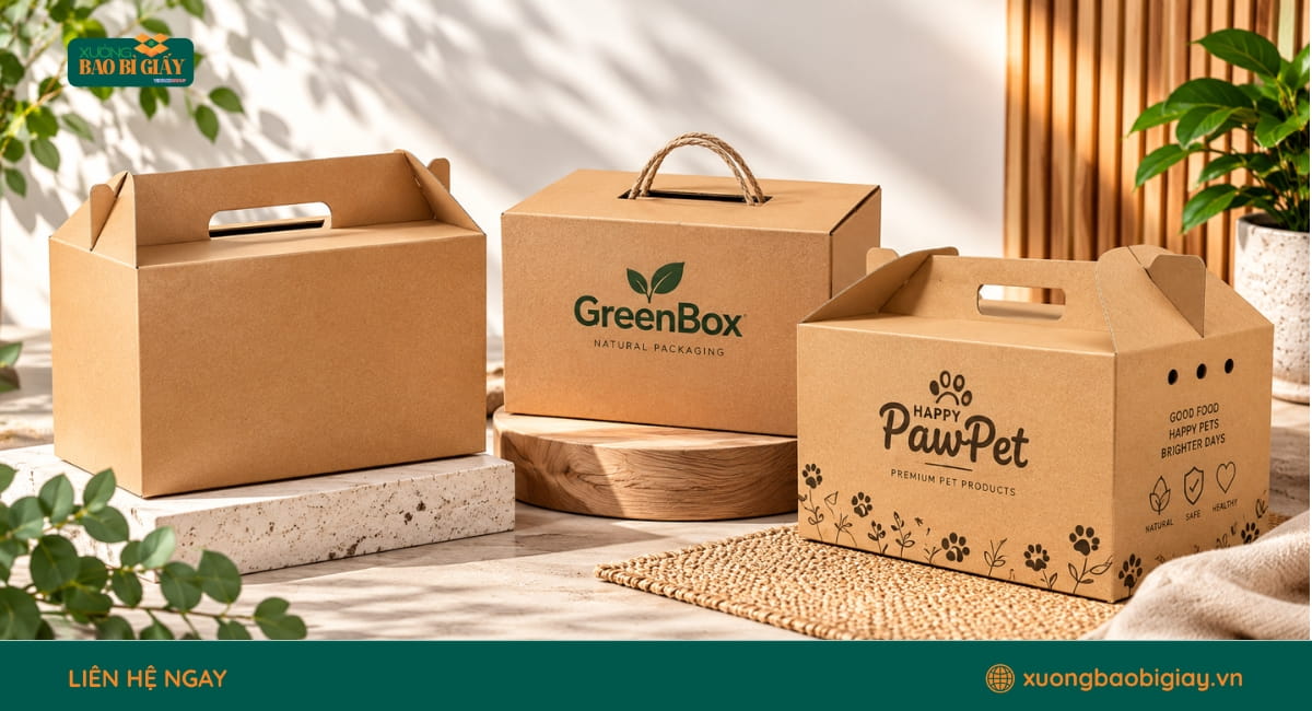 Ứng dụng của thùng carton có quai xách trong đóng gói và vận chuyển