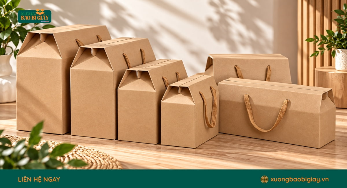 Ưu điểm nổi bật của thùng carton có quai xách