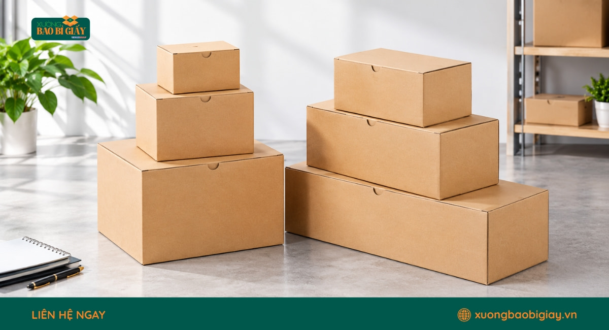 Thùng carton 3 lớp trọng lượng nhẹ in ấn dễ dàng