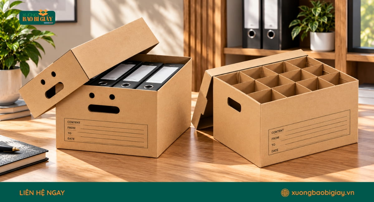 Xưởng sản xuất thùng carton âm dương theo yêu cầu uy tín