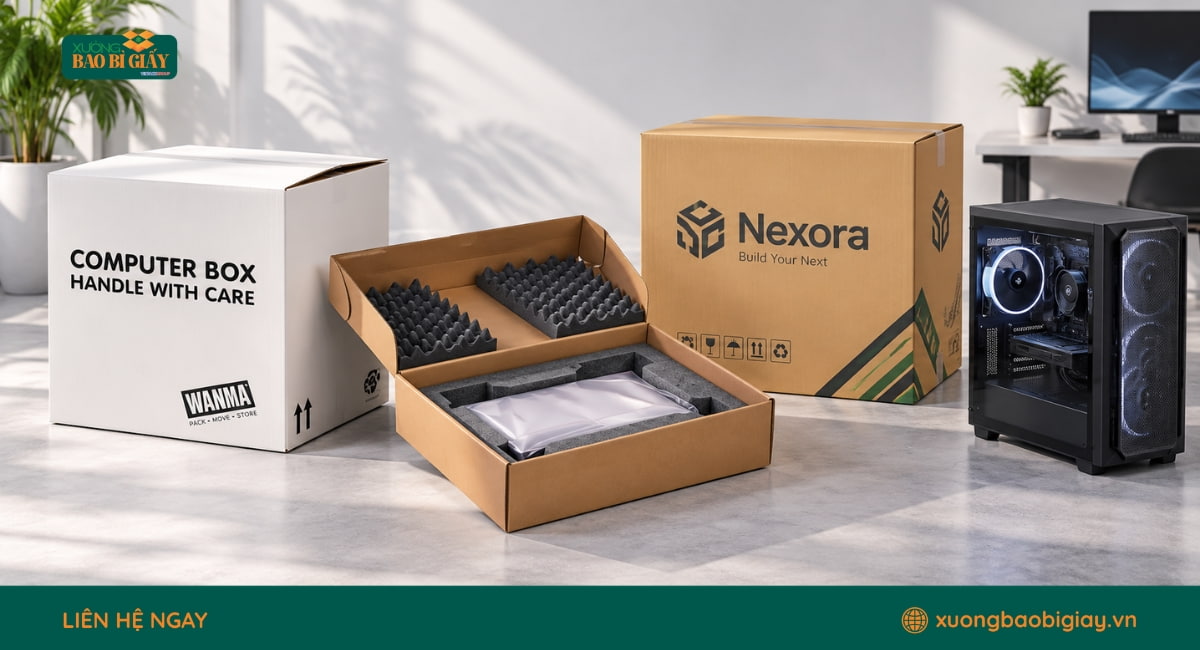 Xưởng Bao Bì Giấy chuyên sản xuất thùng carton đựng máy tính
