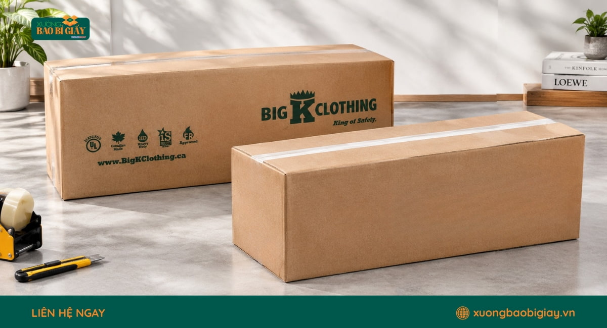 Xưởng sản xuất thùng carton đựng quần áo giá rẻ theo yêu cầu của doanh nghiệp